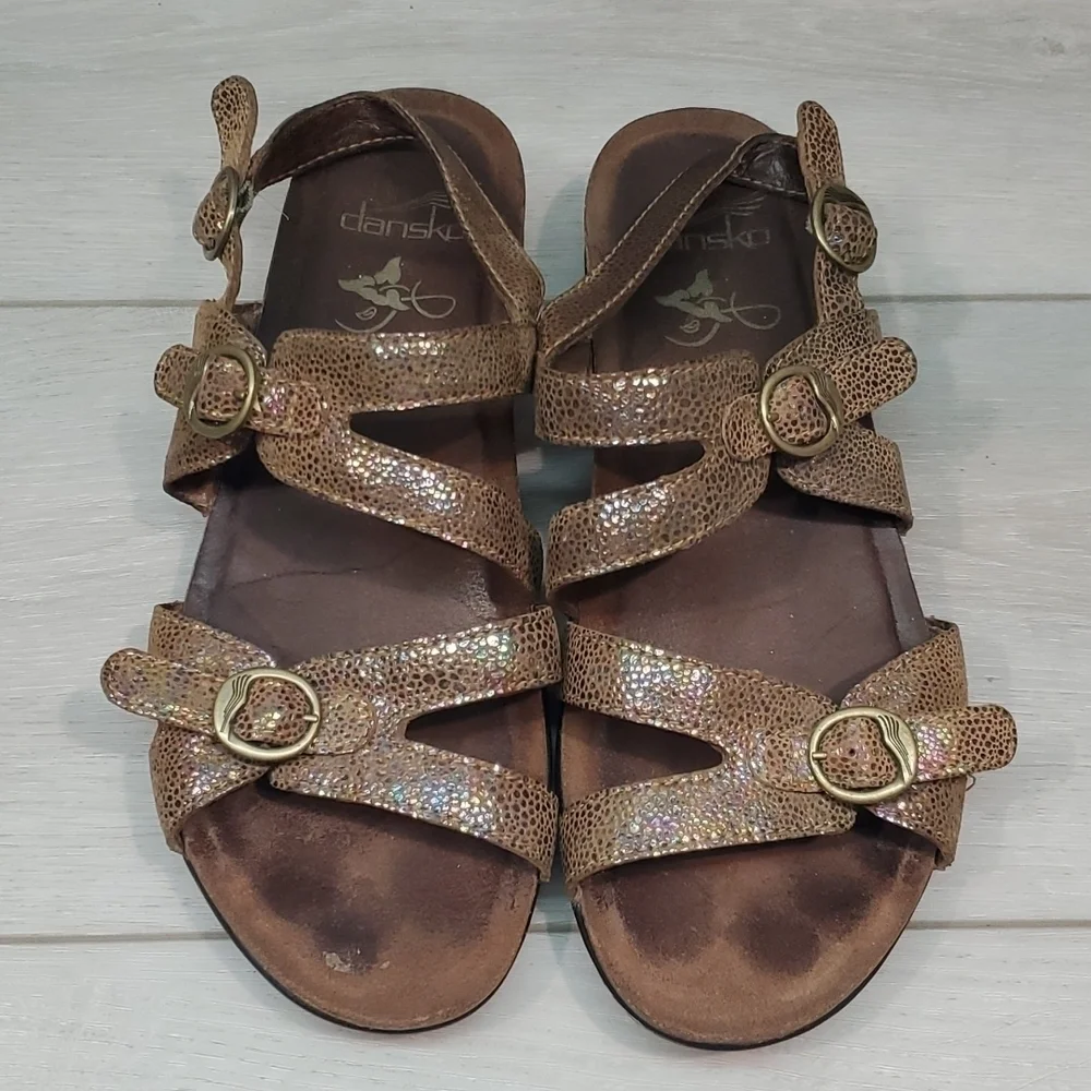 Dansko Women Comfort Leather Sandals shoes sz 38/7.5-8